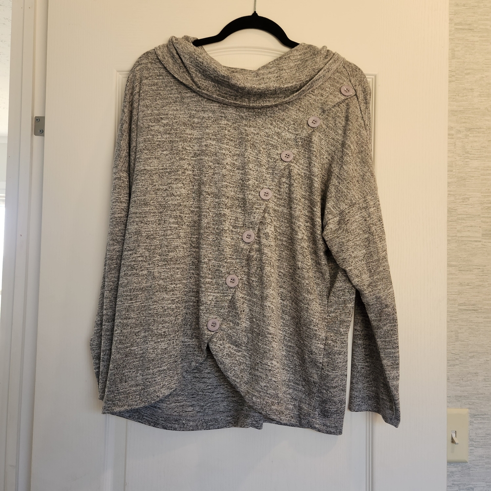 Notations Heather Gray Top Size L Euc